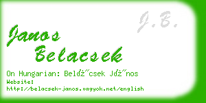 janos belacsek business card